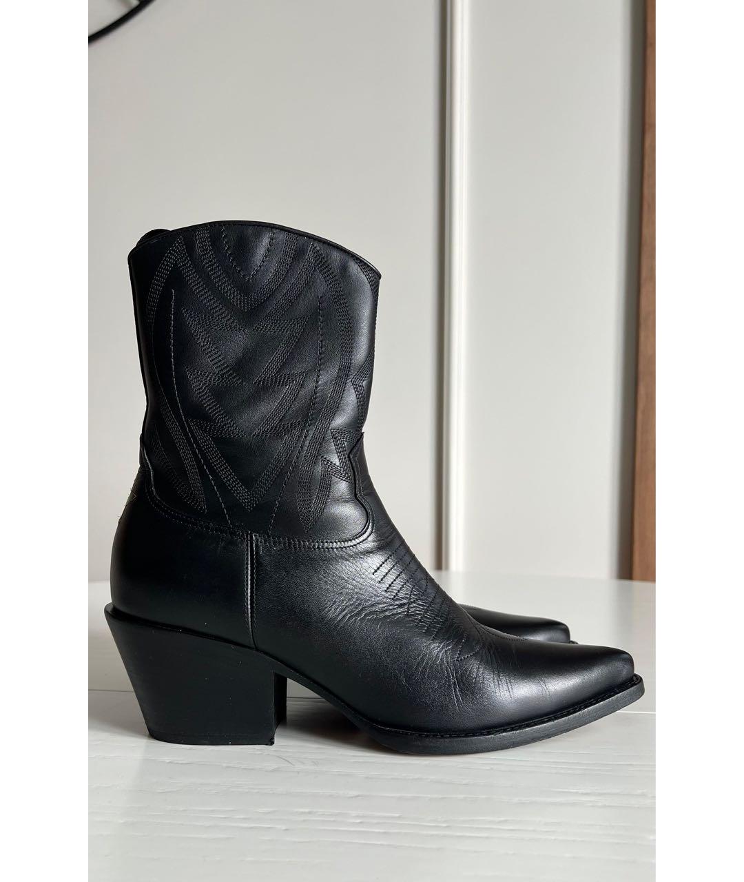 CHRISTIAN DIOR Черные кожаные ботильоны, фото 9