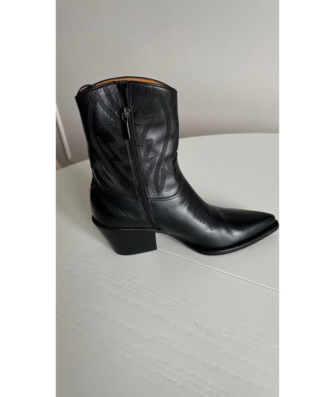 CHRISTIAN DIOR Черные кожаные ботильоны, фото 3