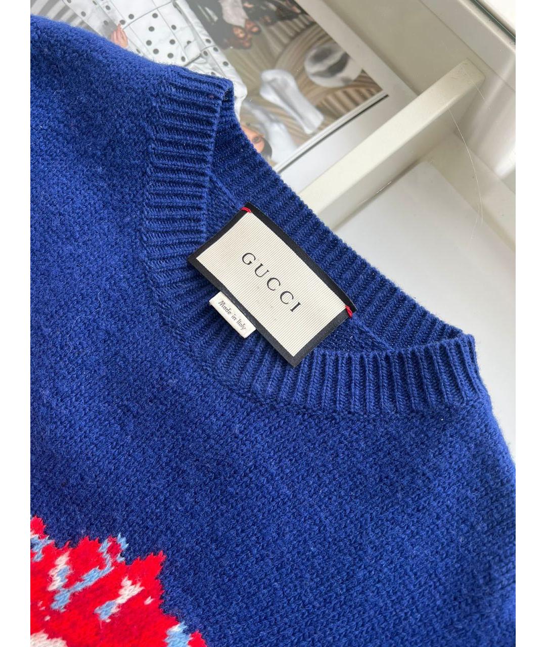 GUCCI Темно-синий джемпер / свитер, фото 4