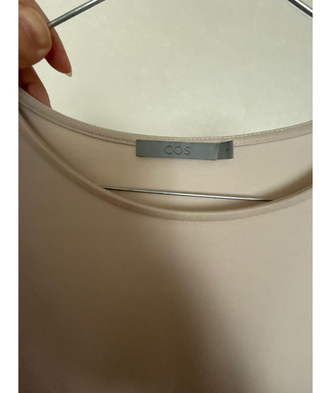 COS Бежевое вискозное коктейльное платье, фото 3
