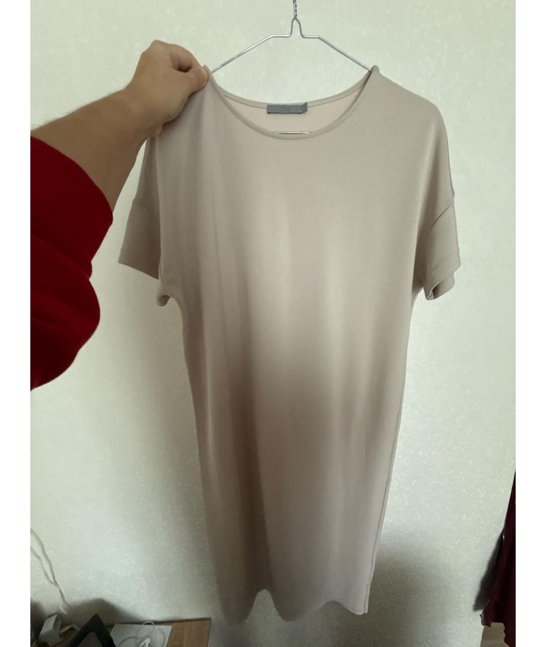 COS Бежевое вискозное коктейльное платье, фото 5