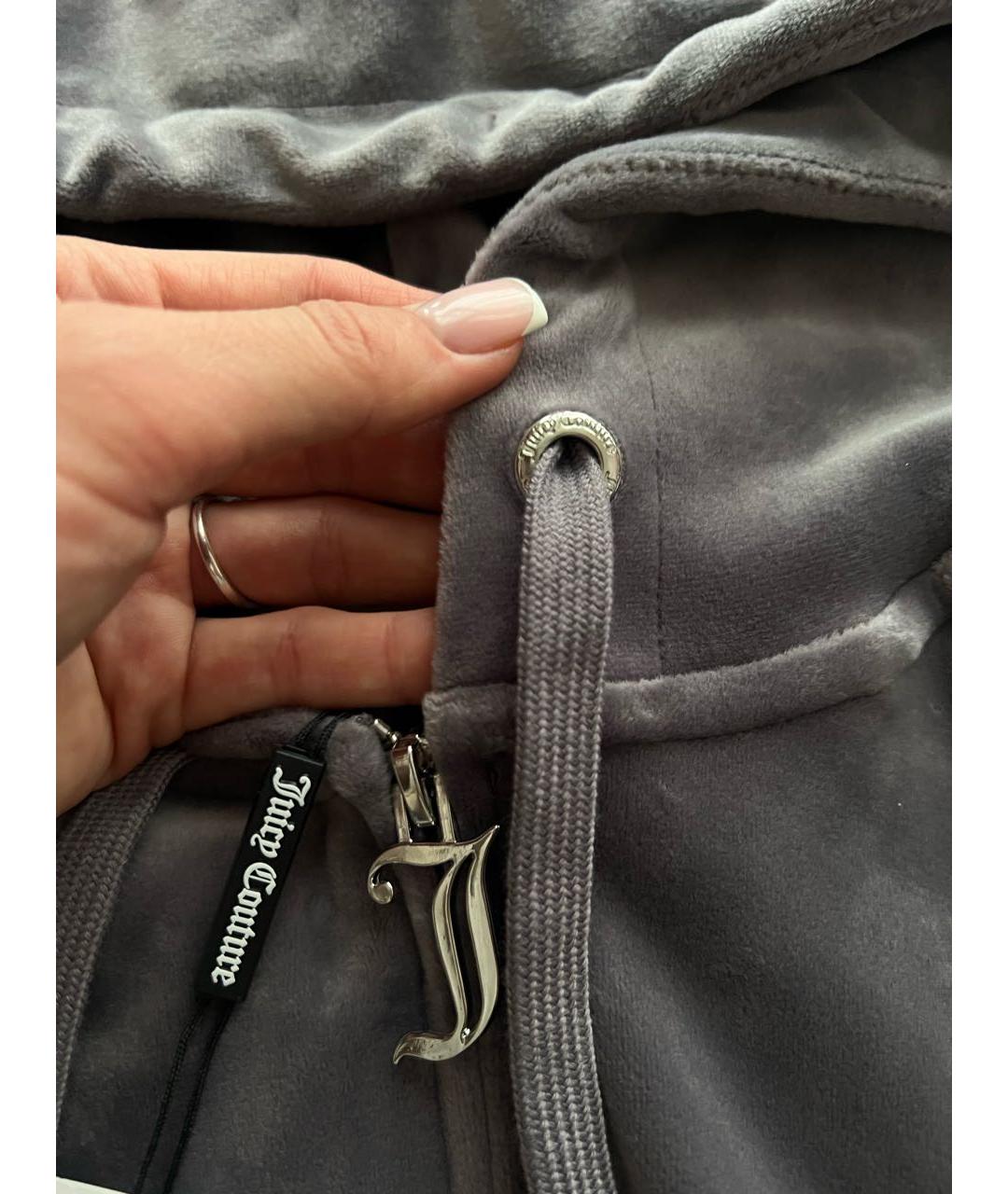 JUICY COUTURE Антрацитовый велюровый спортивные костюмы, фото 5