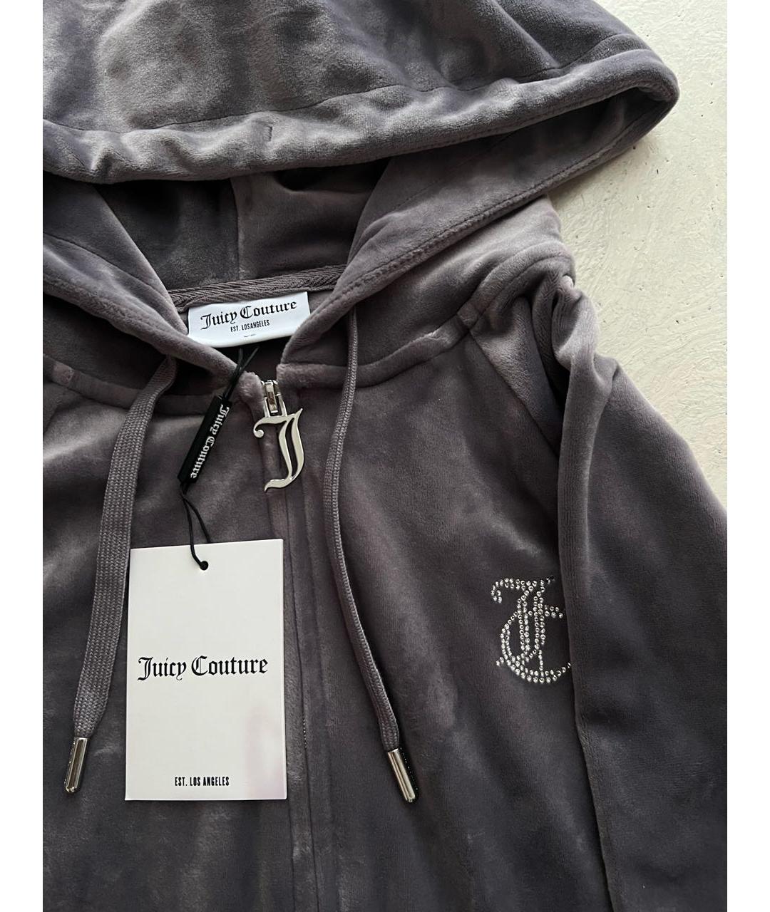 JUICY COUTURE Антрацитовый велюровый спортивные костюмы, фото 3