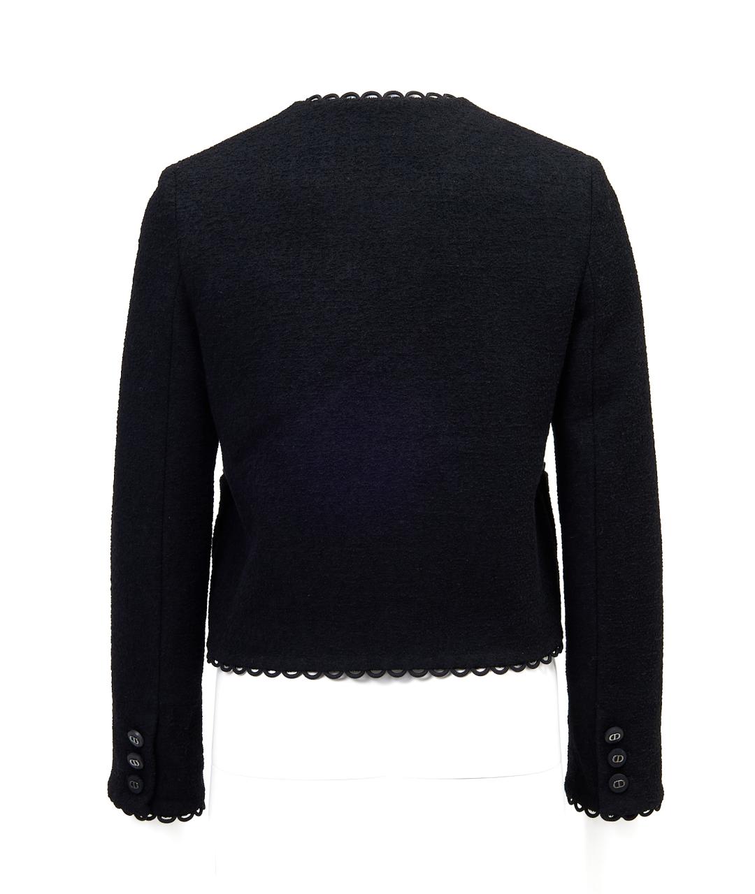 CHRISTIAN DIOR Черный шерстяной жакет/пиджак, фото 2