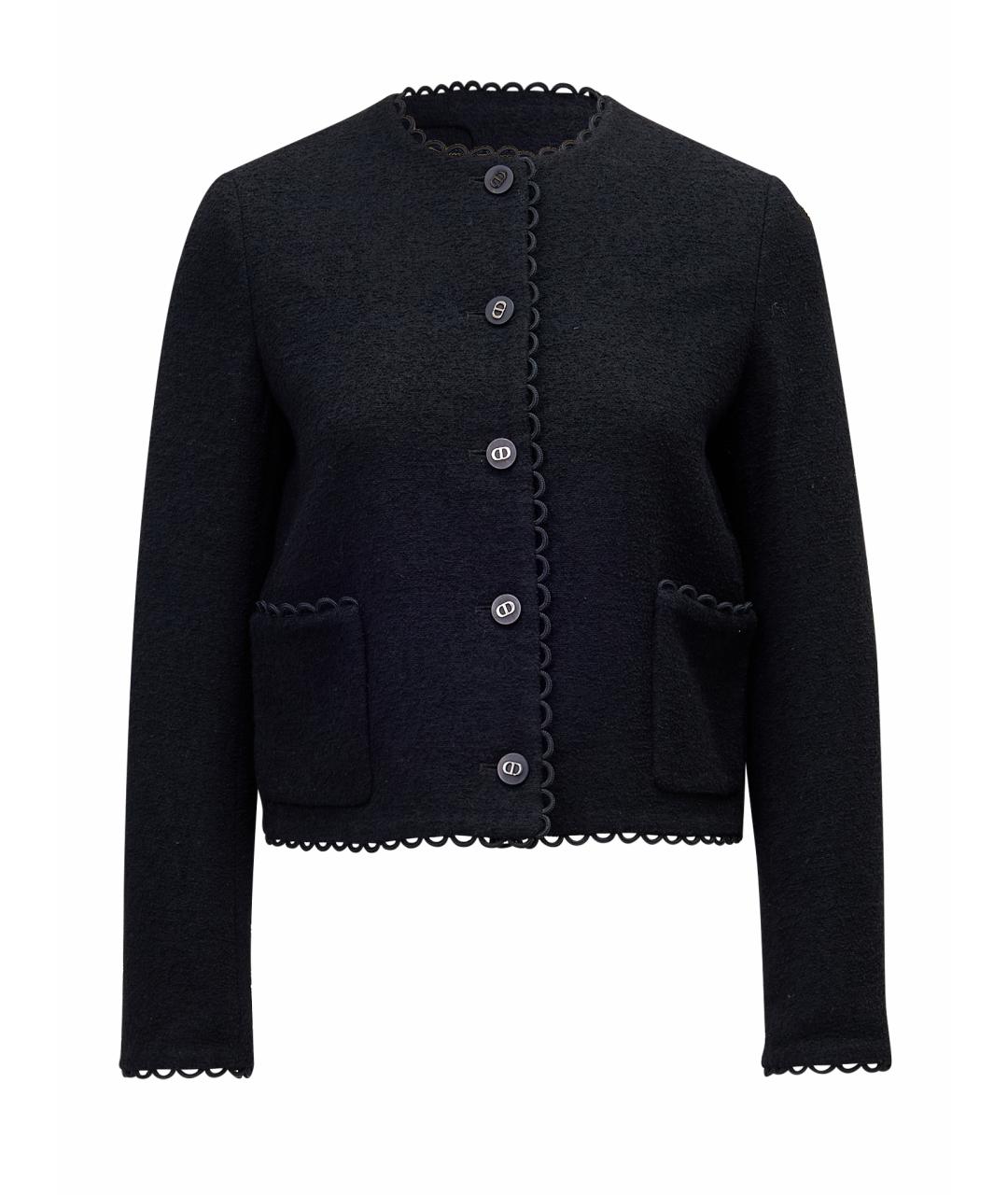 CHRISTIAN DIOR Черный шерстяной жакет/пиджак, фото 1