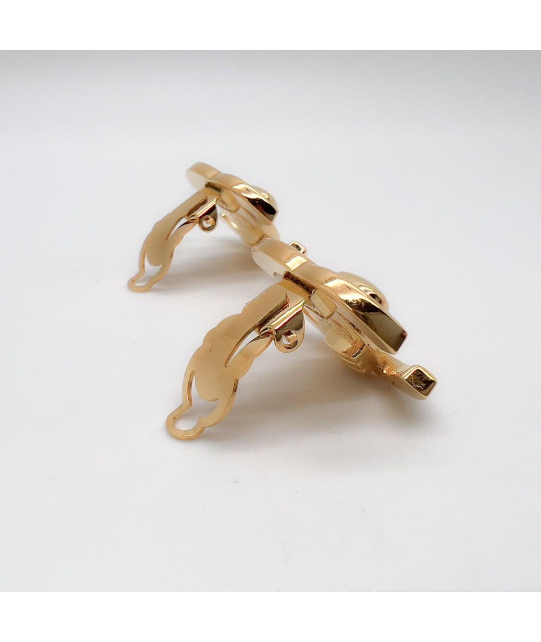 CHANEL Золотые металлические серьги, фото 2