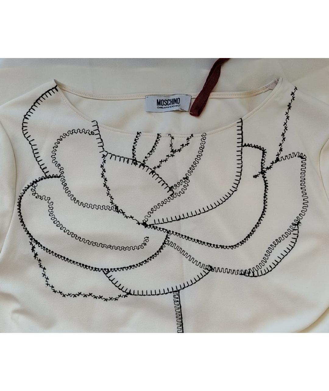 MOSCHINO Белая полиэстеровая блузы, фото 3