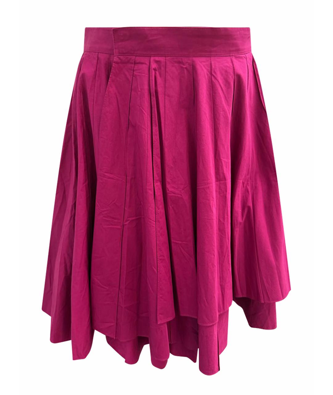 HERMES Фуксия хлопковая юбка миди, фото 1