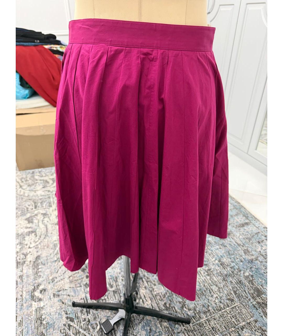 HERMES Фуксия хлопковая юбка миди, фото 2