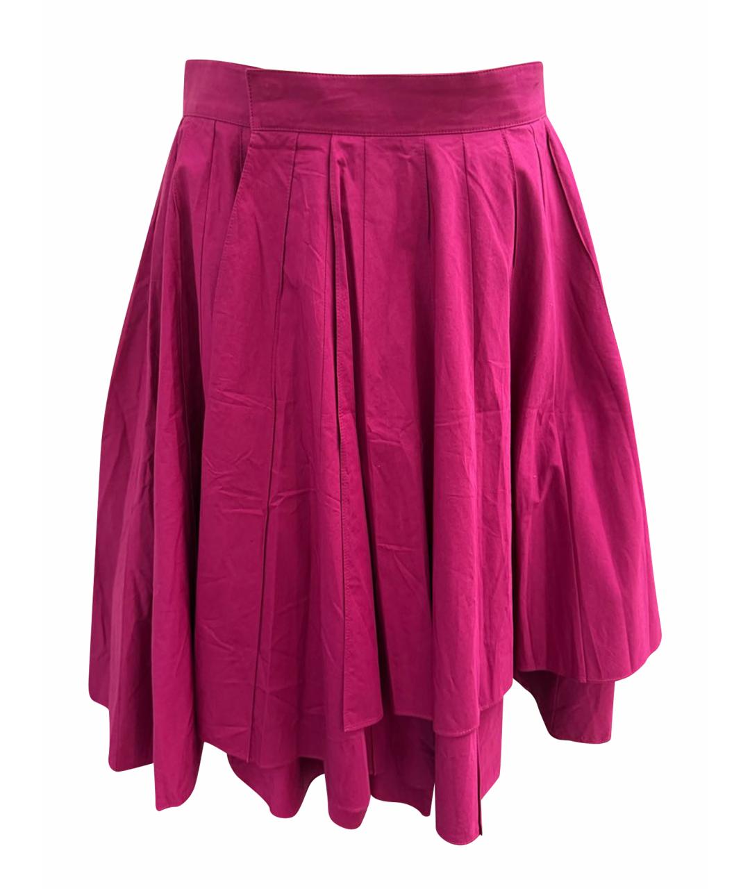 HERMES Фуксия хлопковая юбка миди, фото 4