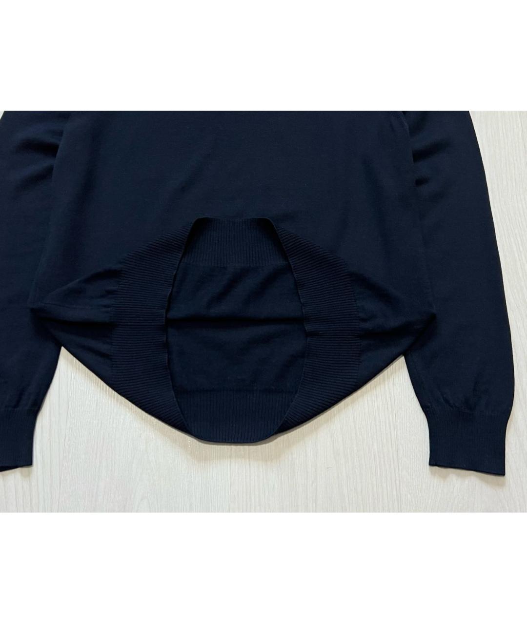 BURBERRY Темно-синий шерстяной джемпер / свитер, фото 5