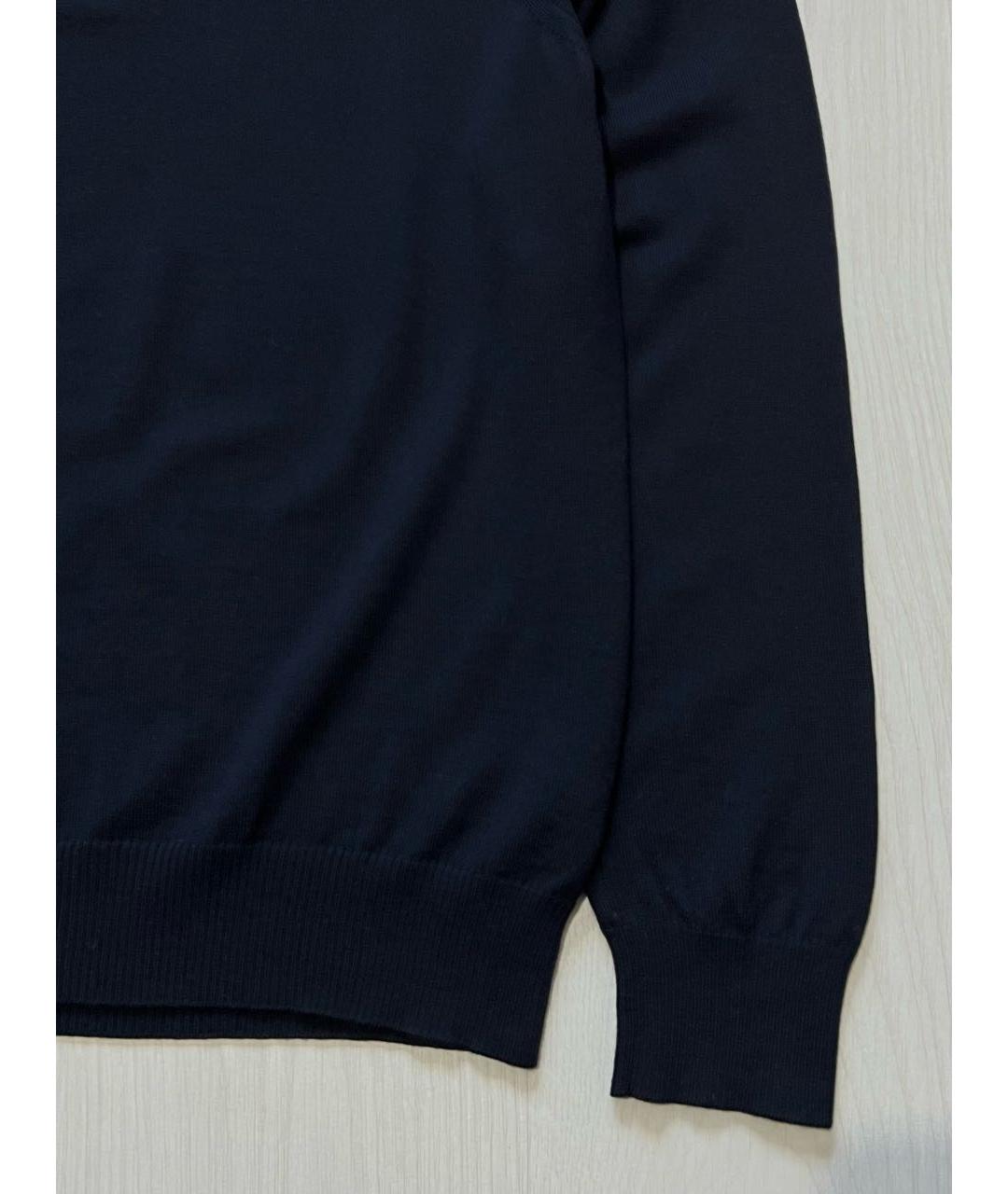 BURBERRY Темно-синий шерстяной джемпер / свитер, фото 7