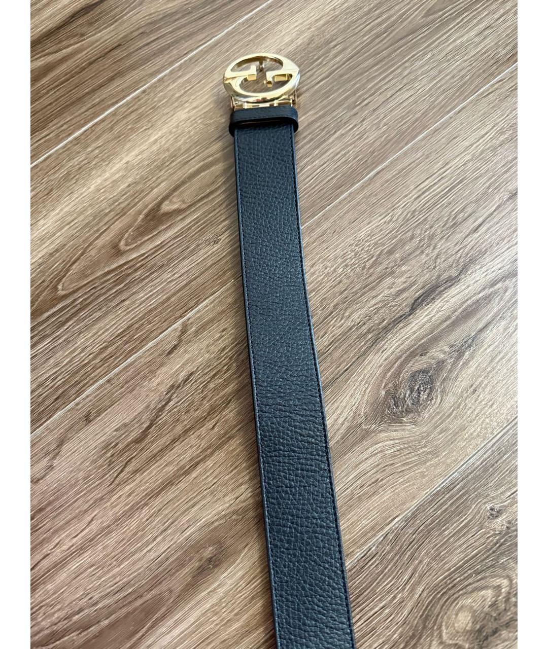 GUCCI Черный кожаный ремень, фото 6