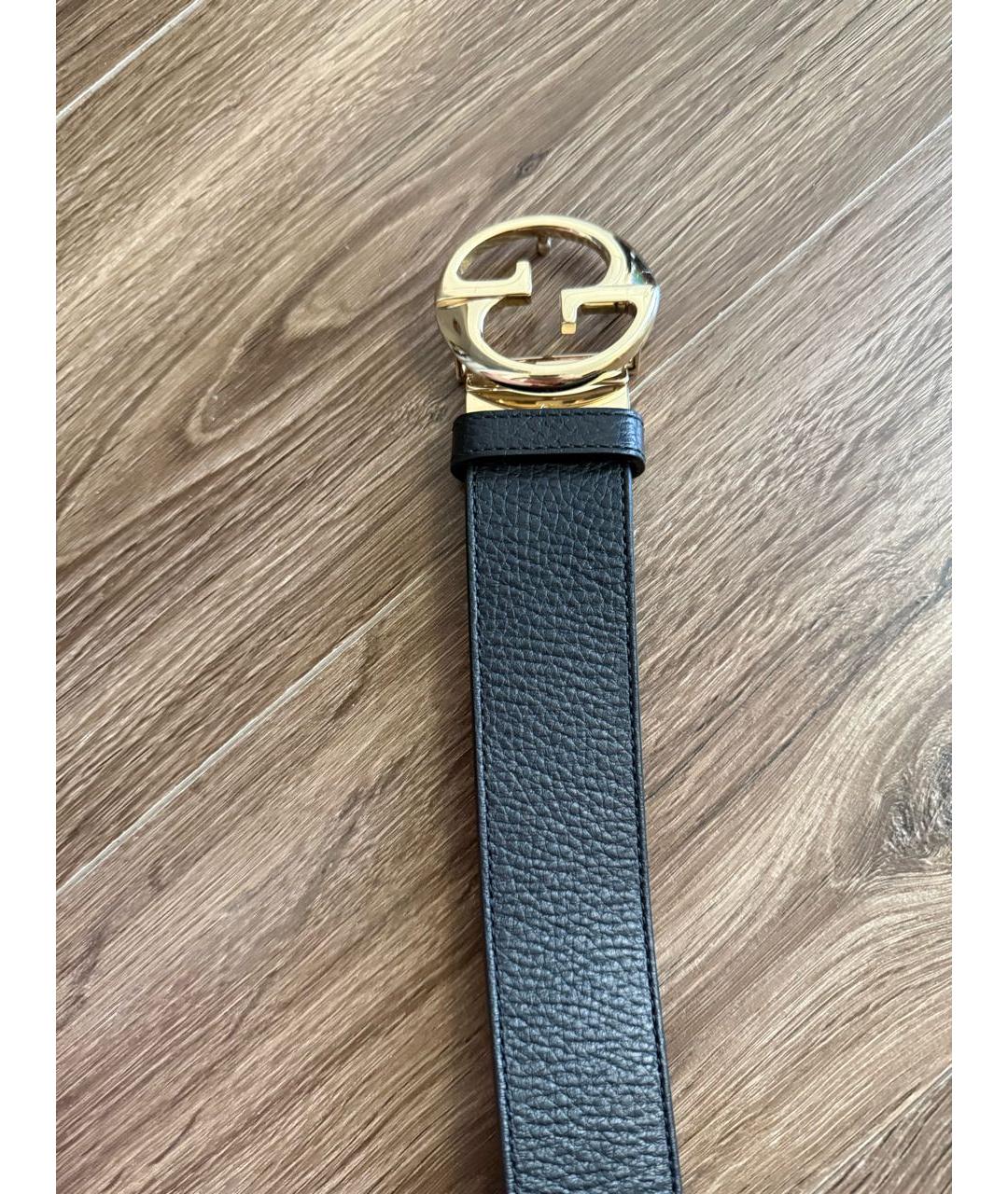 GUCCI Черный кожаный ремень, фото 5