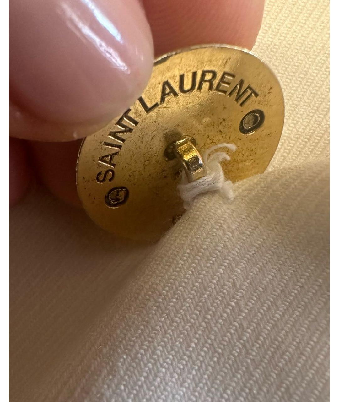 SAINT LAURENT Бежевый шерстяной костюм с брюками, фото 4