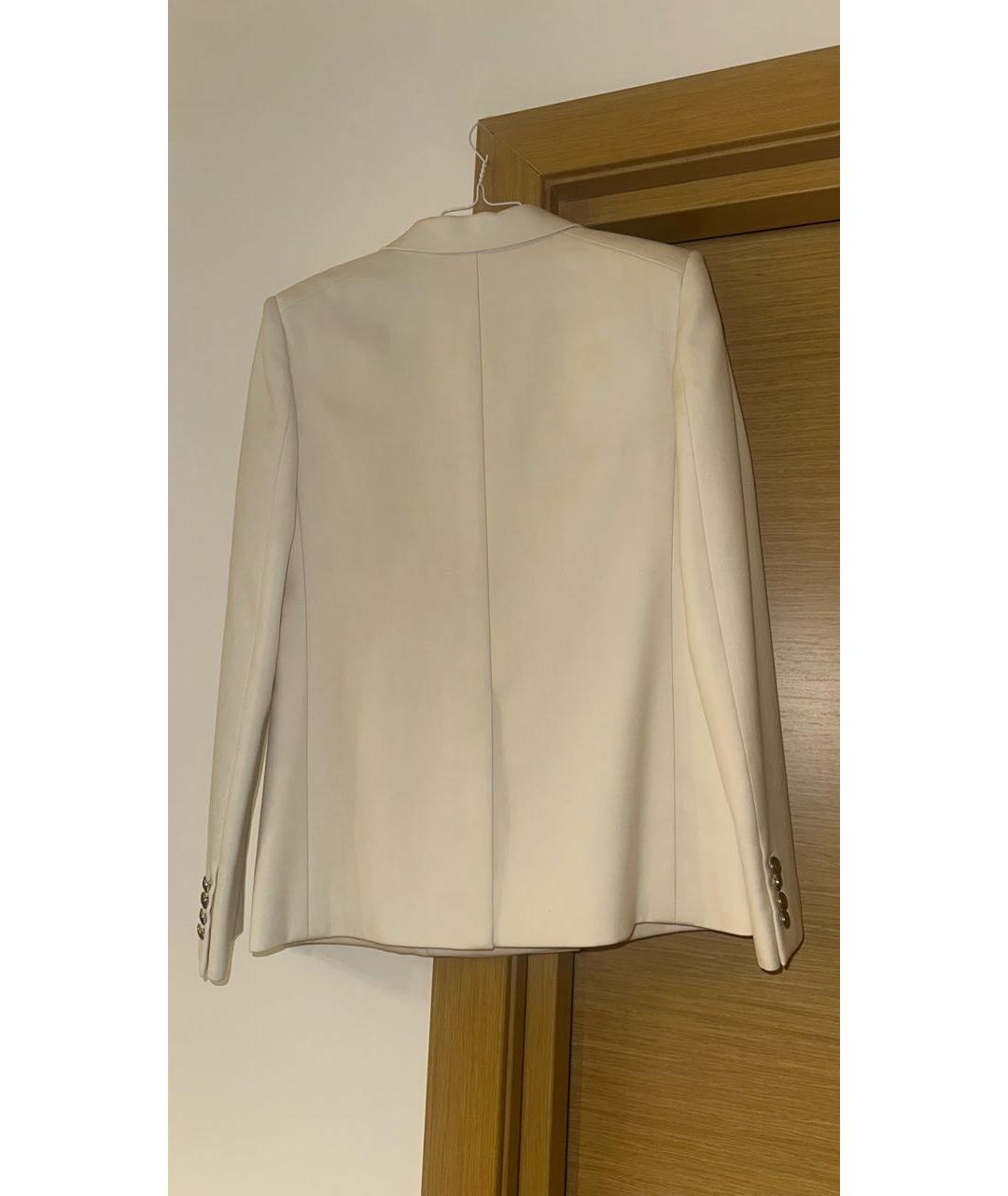 SAINT LAURENT Бежевый шерстяной костюм с брюками, фото 7