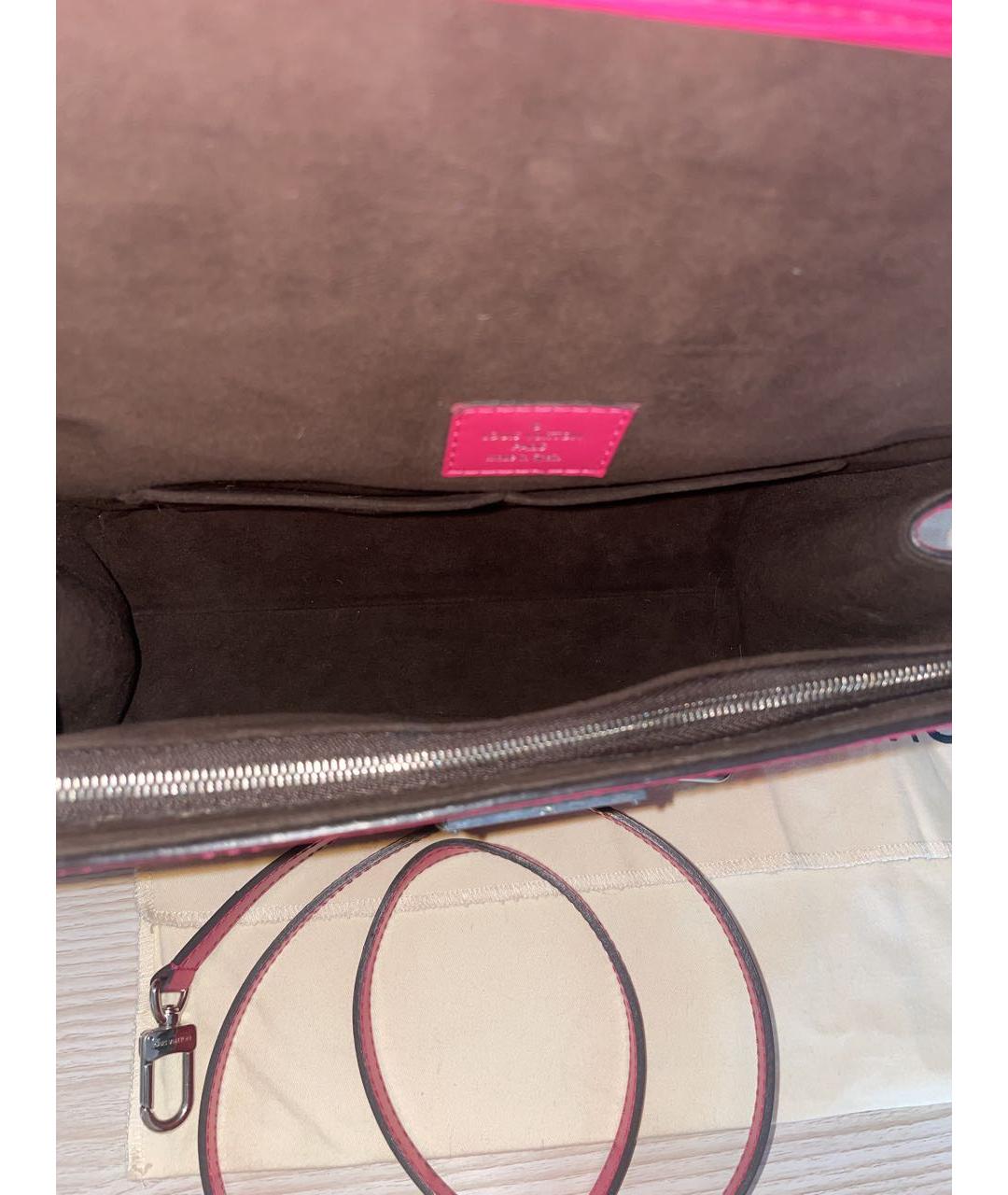 LOUIS VUITTON Фуксия кожаная сумка через плечо, фото 4