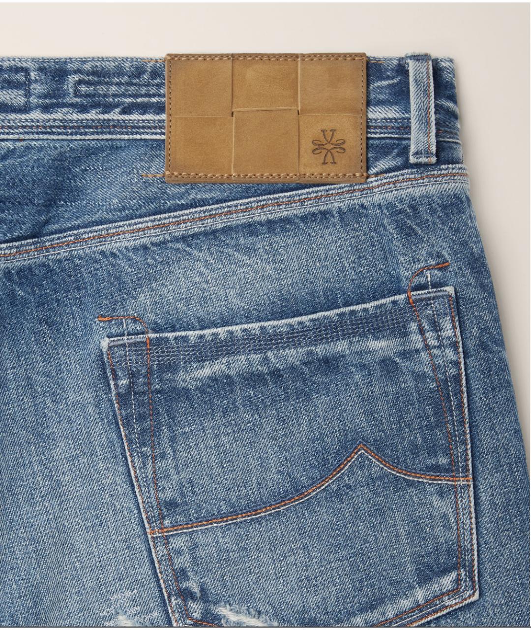 JACOB COHEN Синие хлопковые прямые джинсы, фото 4