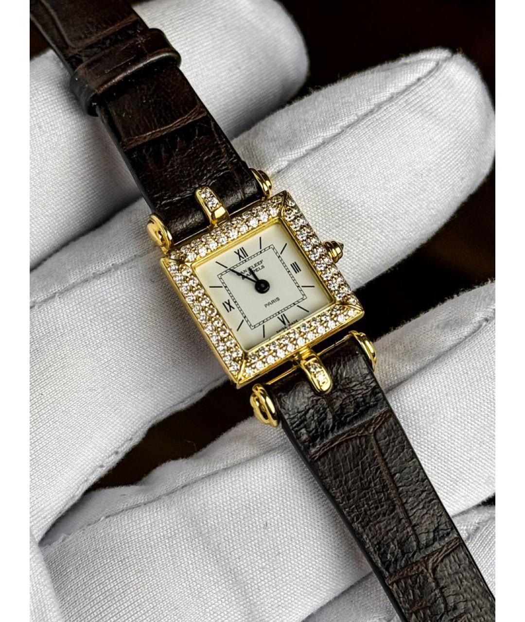 VAN CLEEF & ARPELS Белые часы из желтого золота, фото 2