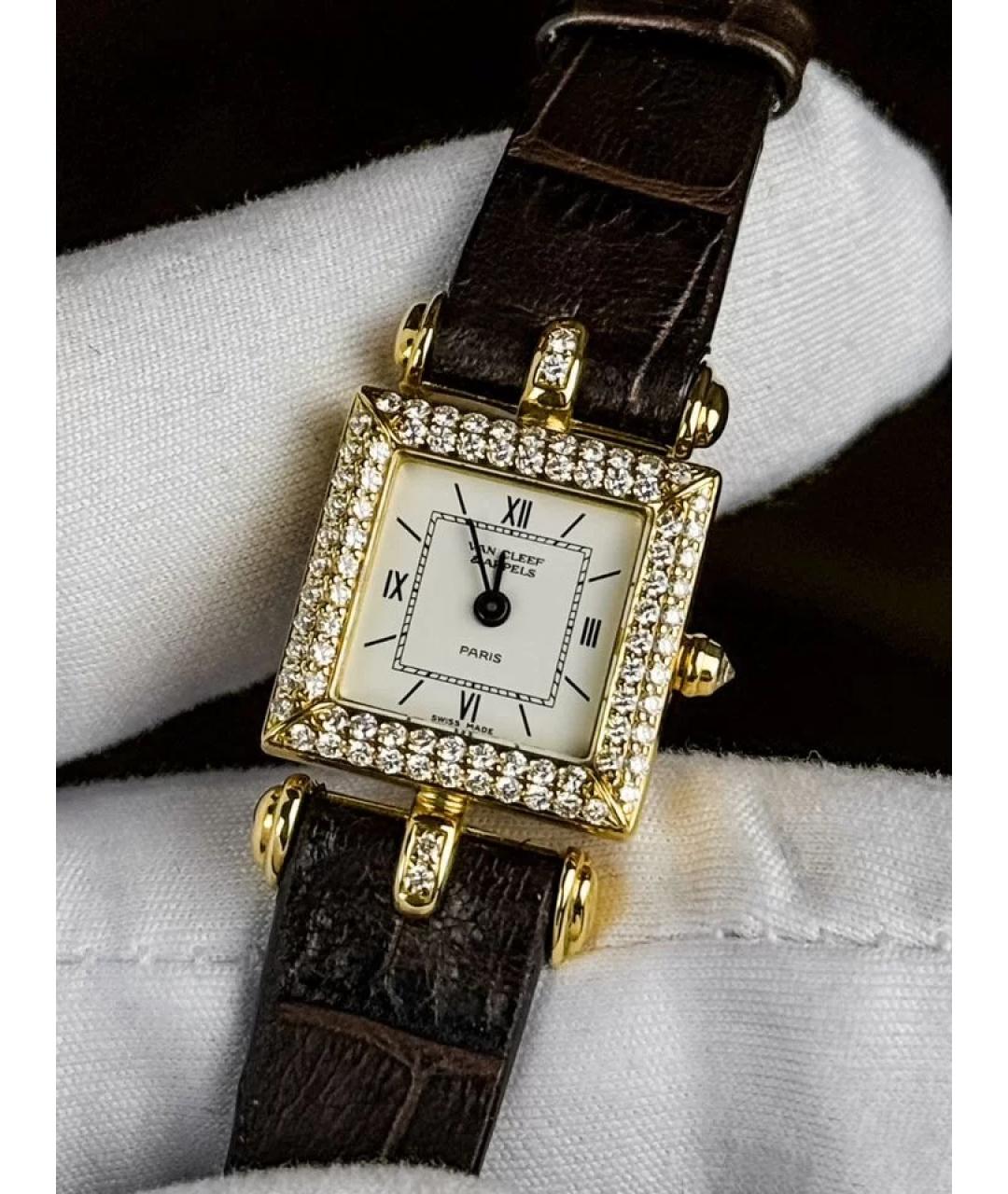 VAN CLEEF & ARPELS Белые часы из желтого золота, фото 3