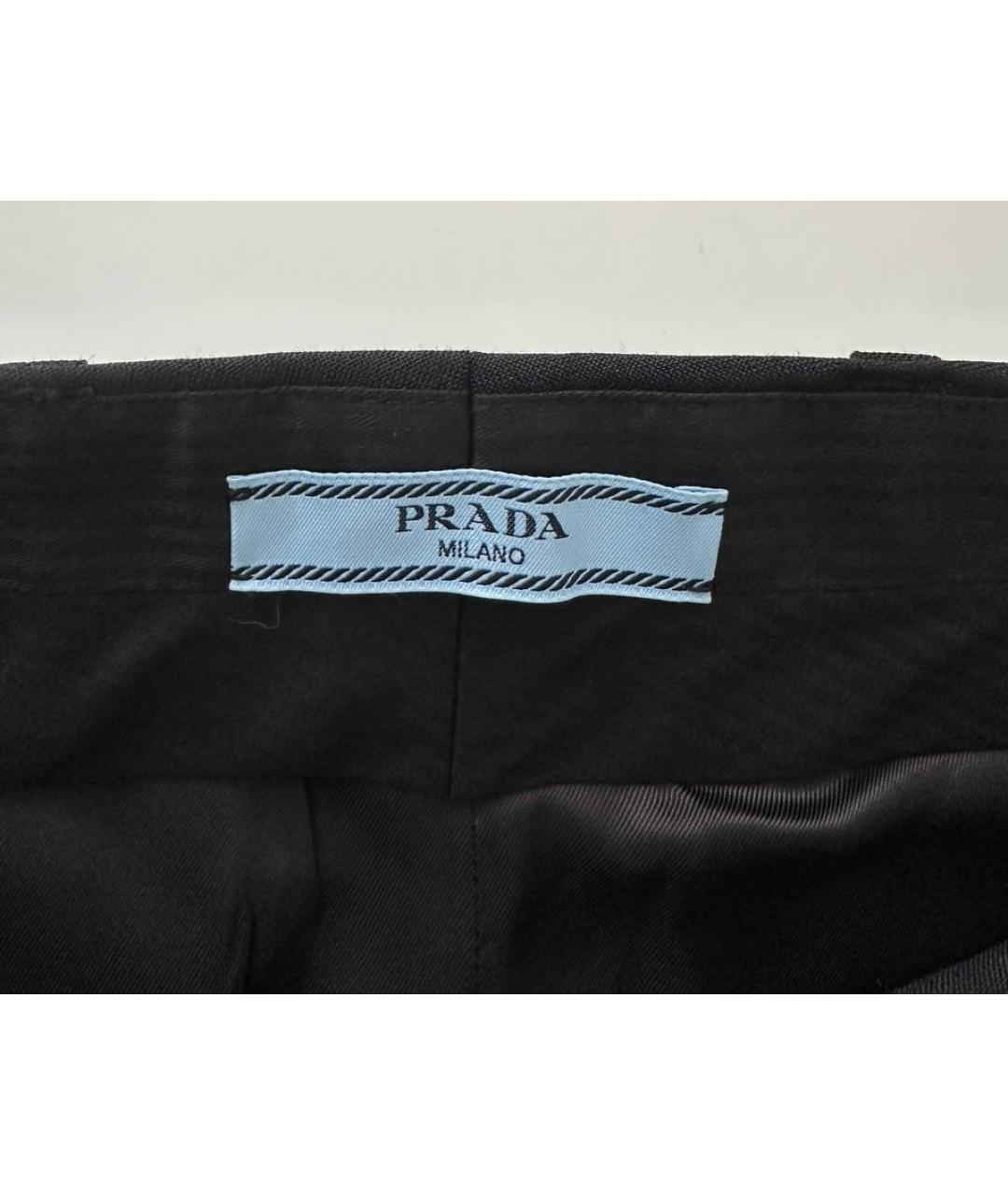 PRADA Черная шерстяная юбка мини, фото 5