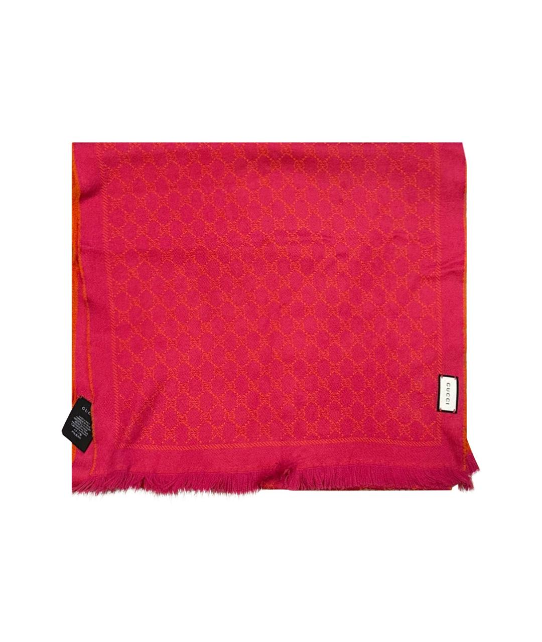 GUCCI Красный шерстяной шарф, фото 1