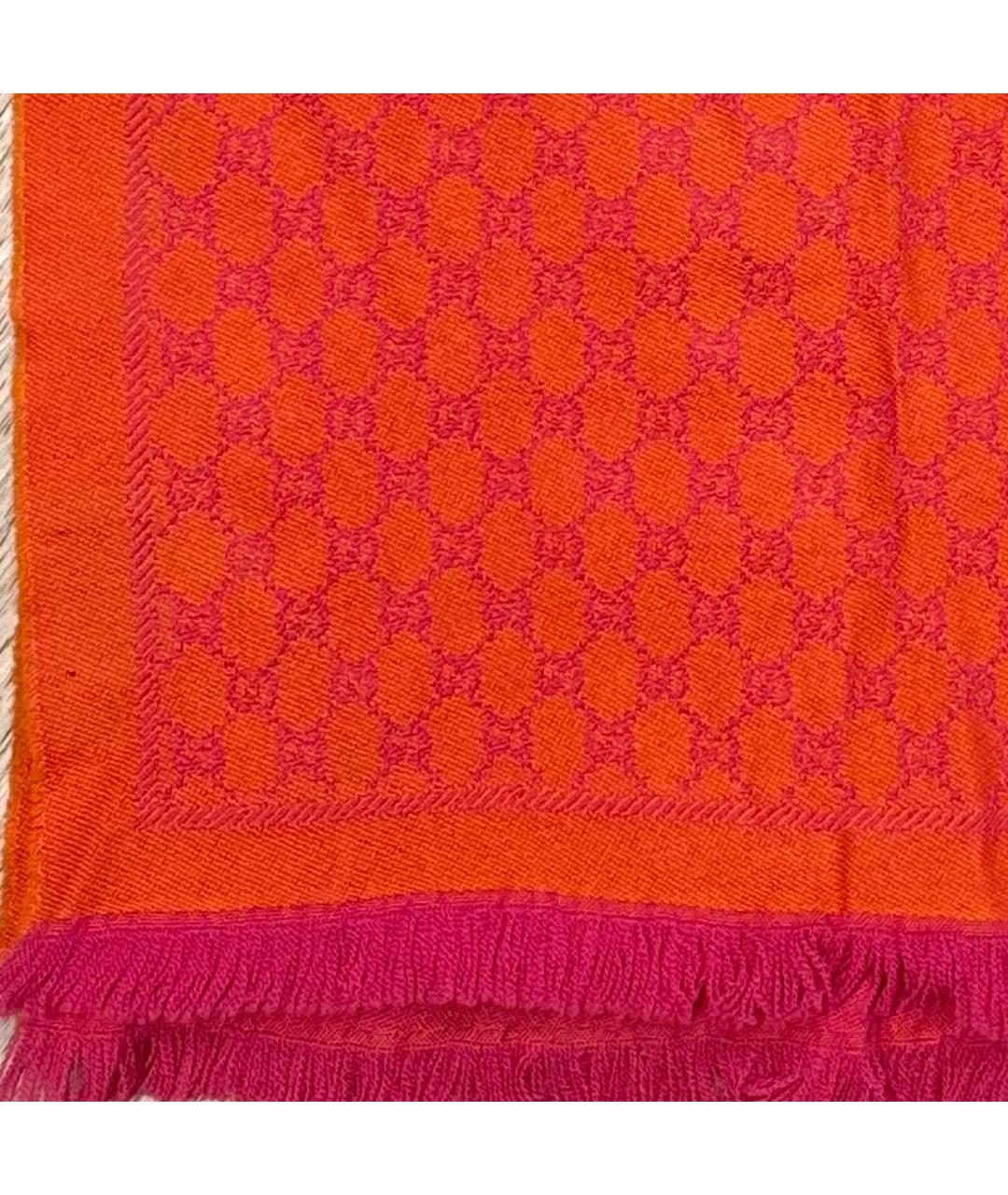 GUCCI Красный шерстяной шарф, фото 3