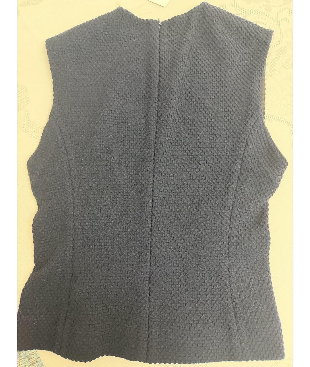 VICTORIA BECKHAM Темно-синий шерстяной жилет, фото 2