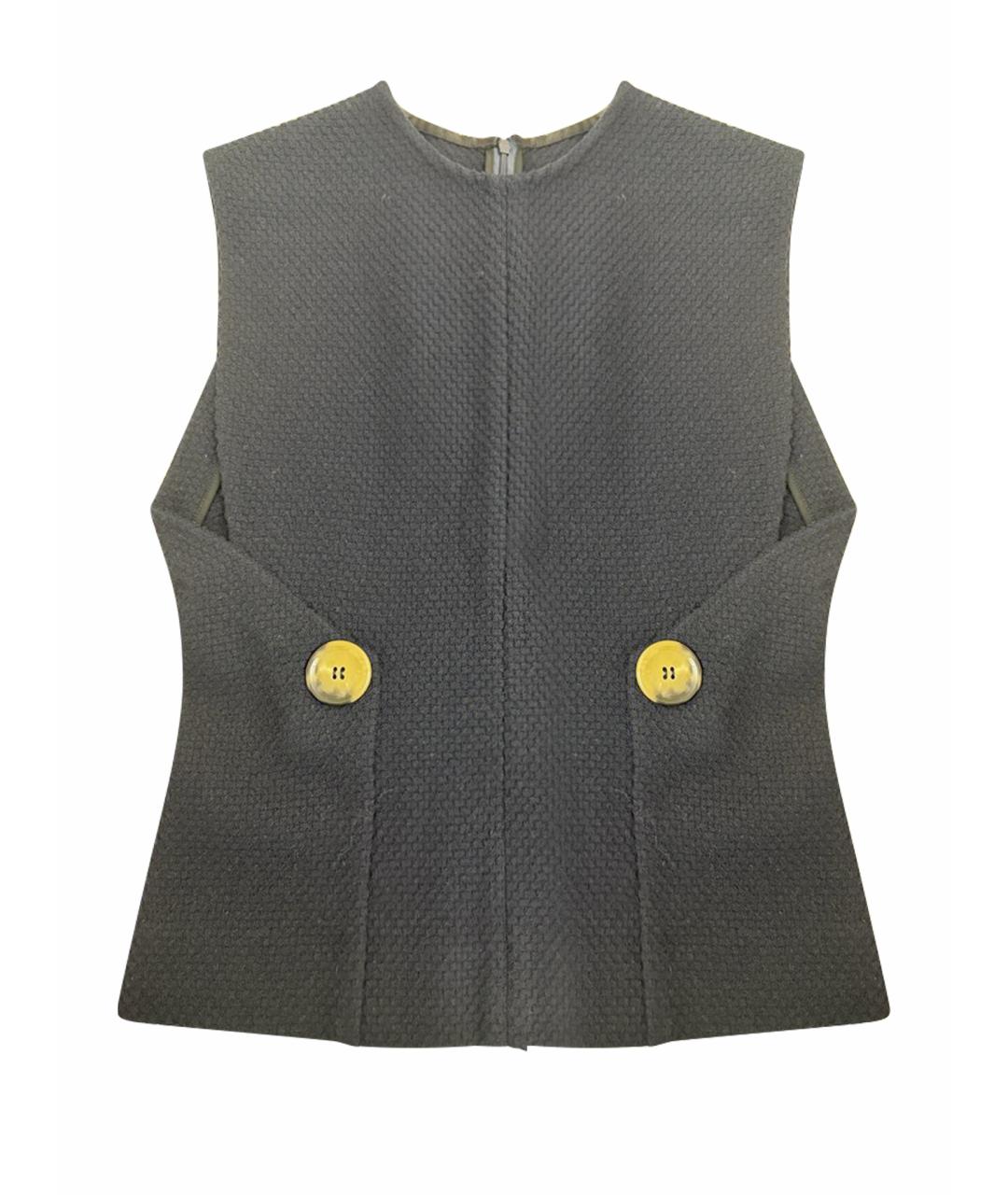 VICTORIA BECKHAM Темно-синий шерстяной жилет, фото 1