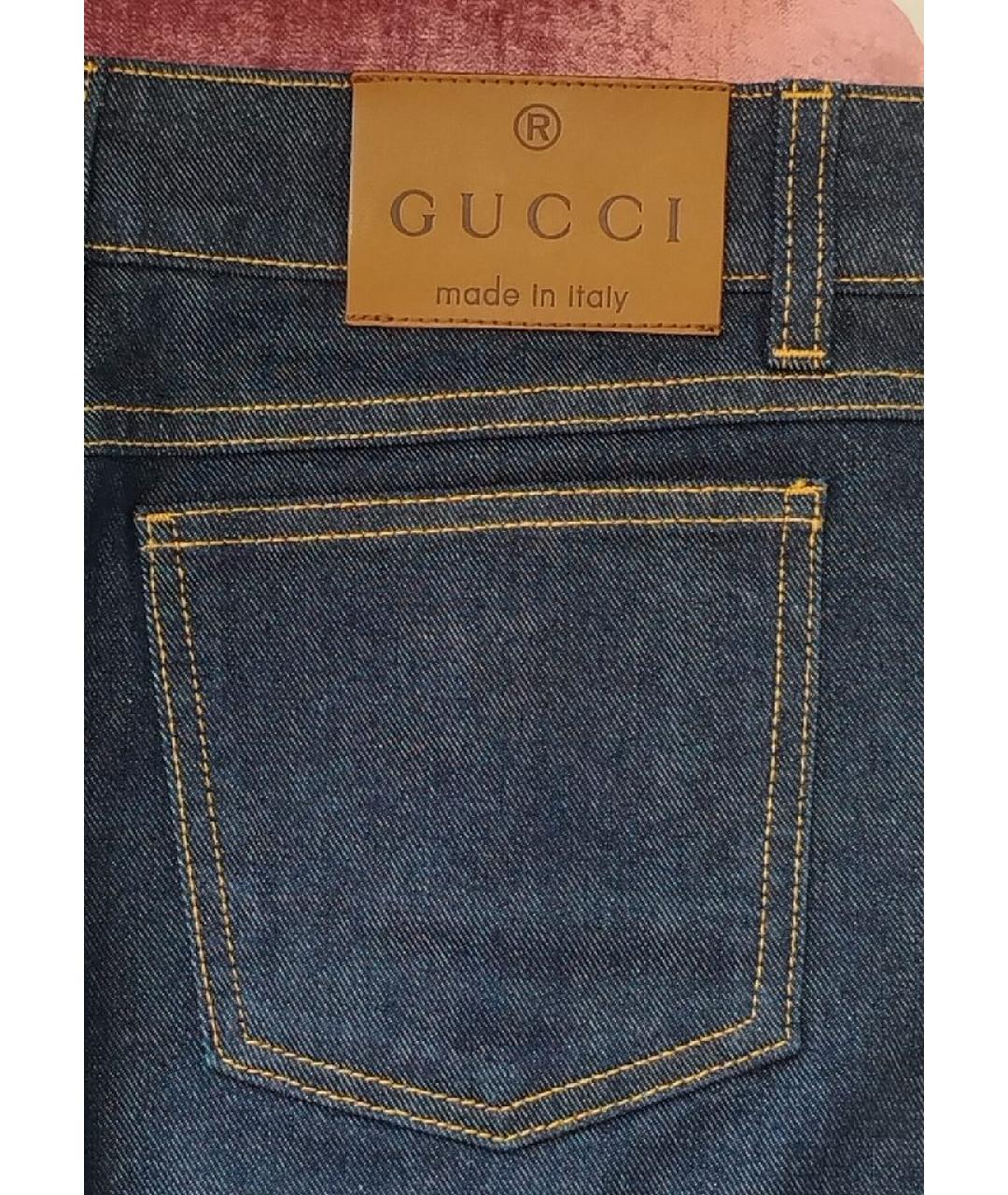GUCCI Синяя деним юбка мини, фото 4