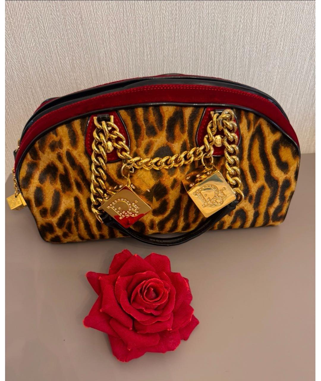 CHRISTIAN DIOR Мульти меховая сумка с короткими ручками, фото 9