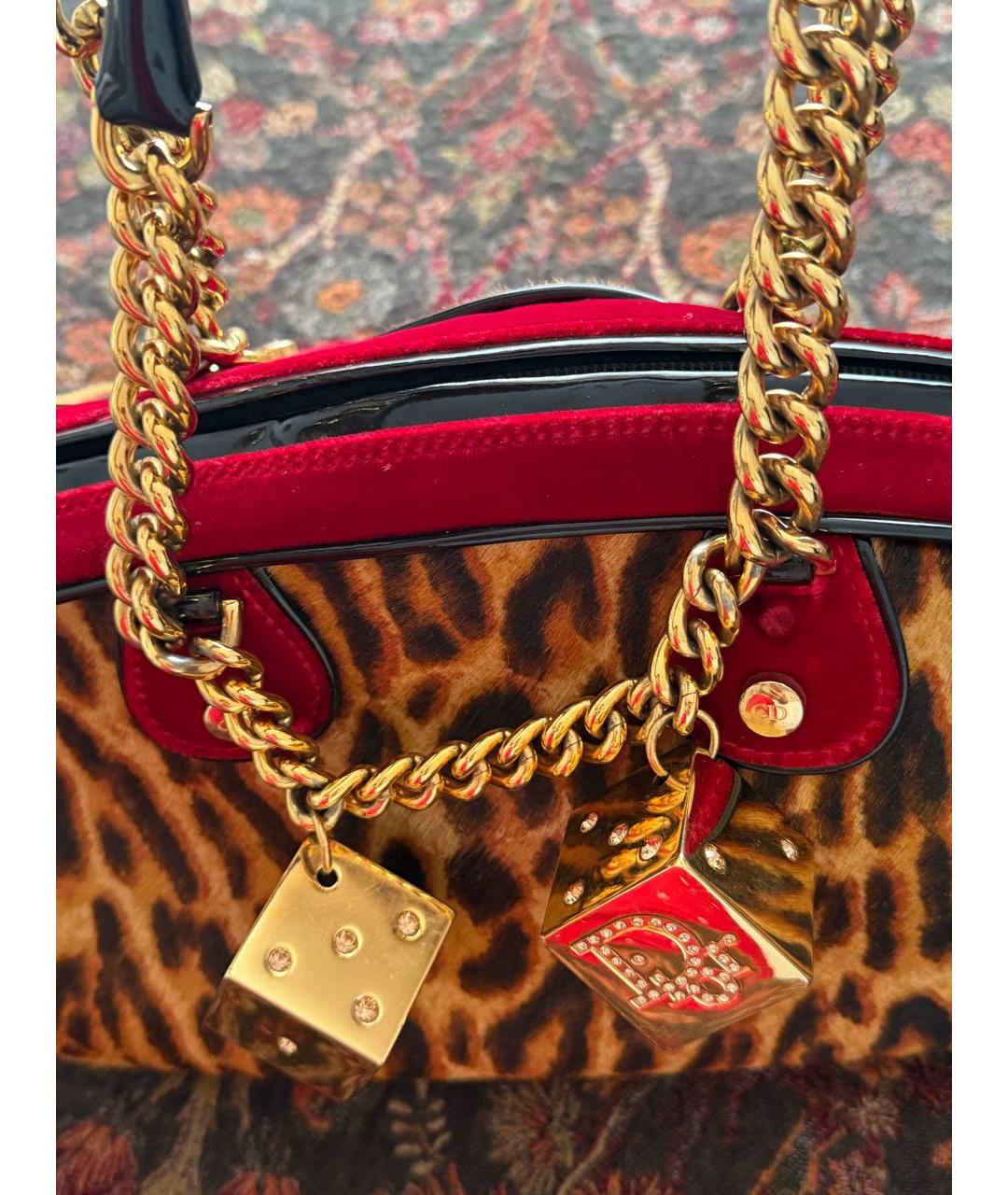 CHRISTIAN DIOR Мульти меховая сумка с короткими ручками, фото 6