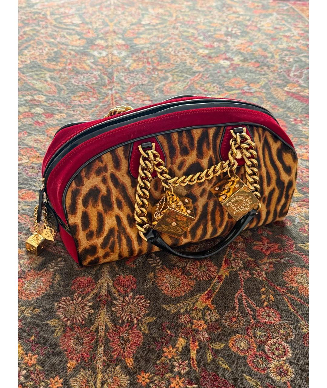 CHRISTIAN DIOR Мульти меховая сумка с короткими ручками, фото 3