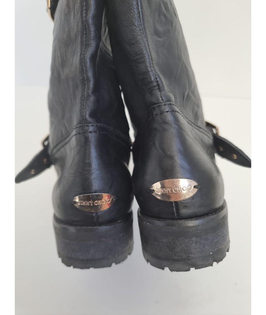 JIMMY CHOO Черные кожаные полусапоги, фото 5