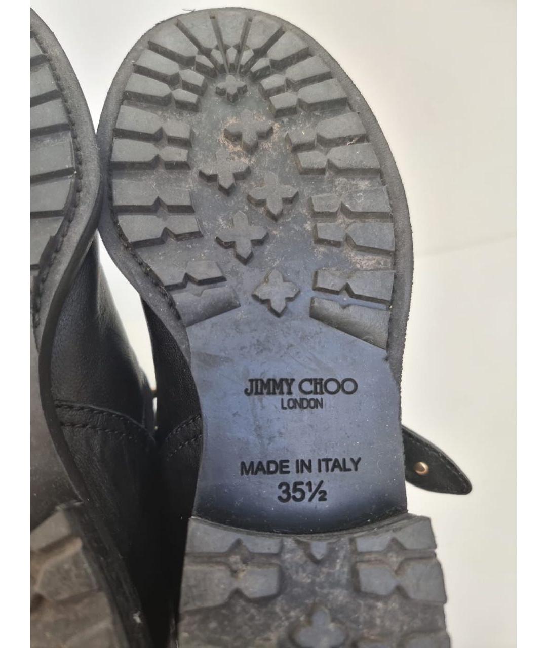 JIMMY CHOO Черные кожаные полусапоги, фото 8