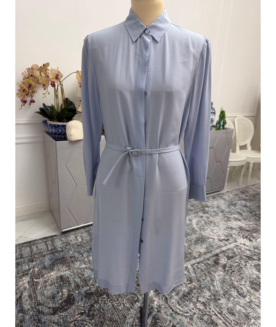 PRADA Голубая шелковая блузы, фото 5