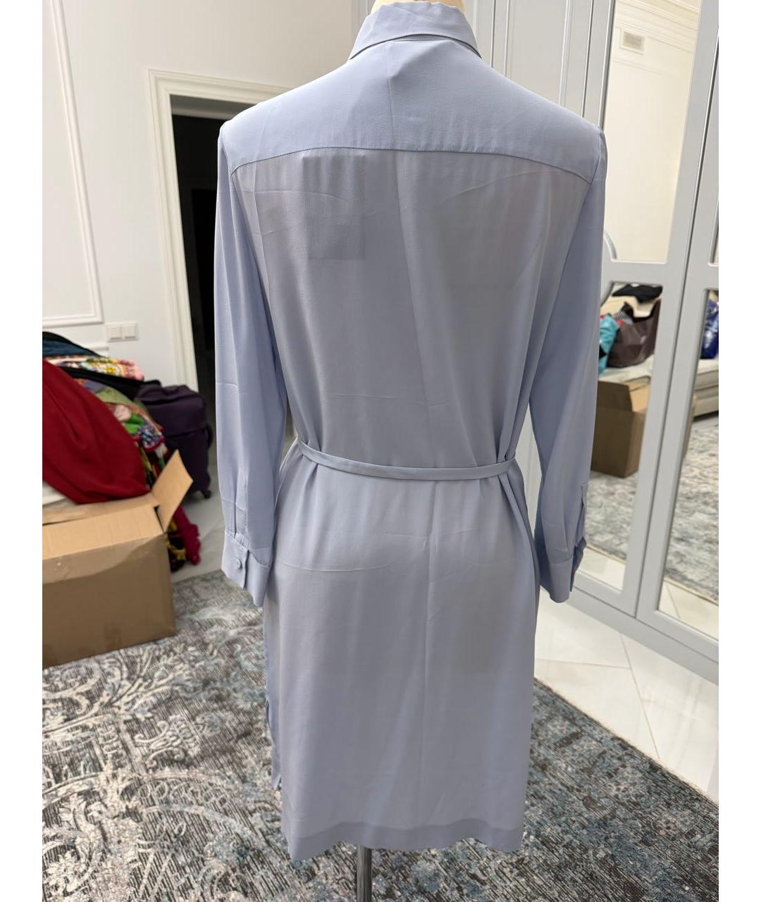 PRADA Голубая шелковая блузы, фото 2