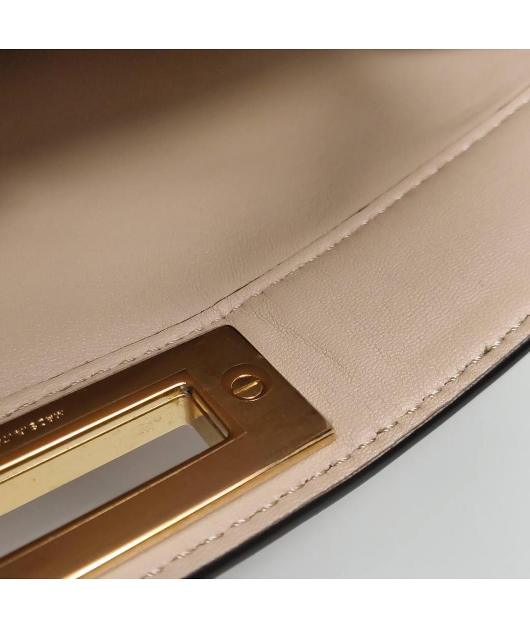 FENDI Бежевая кожаная сумка с короткими ручками, фото 8