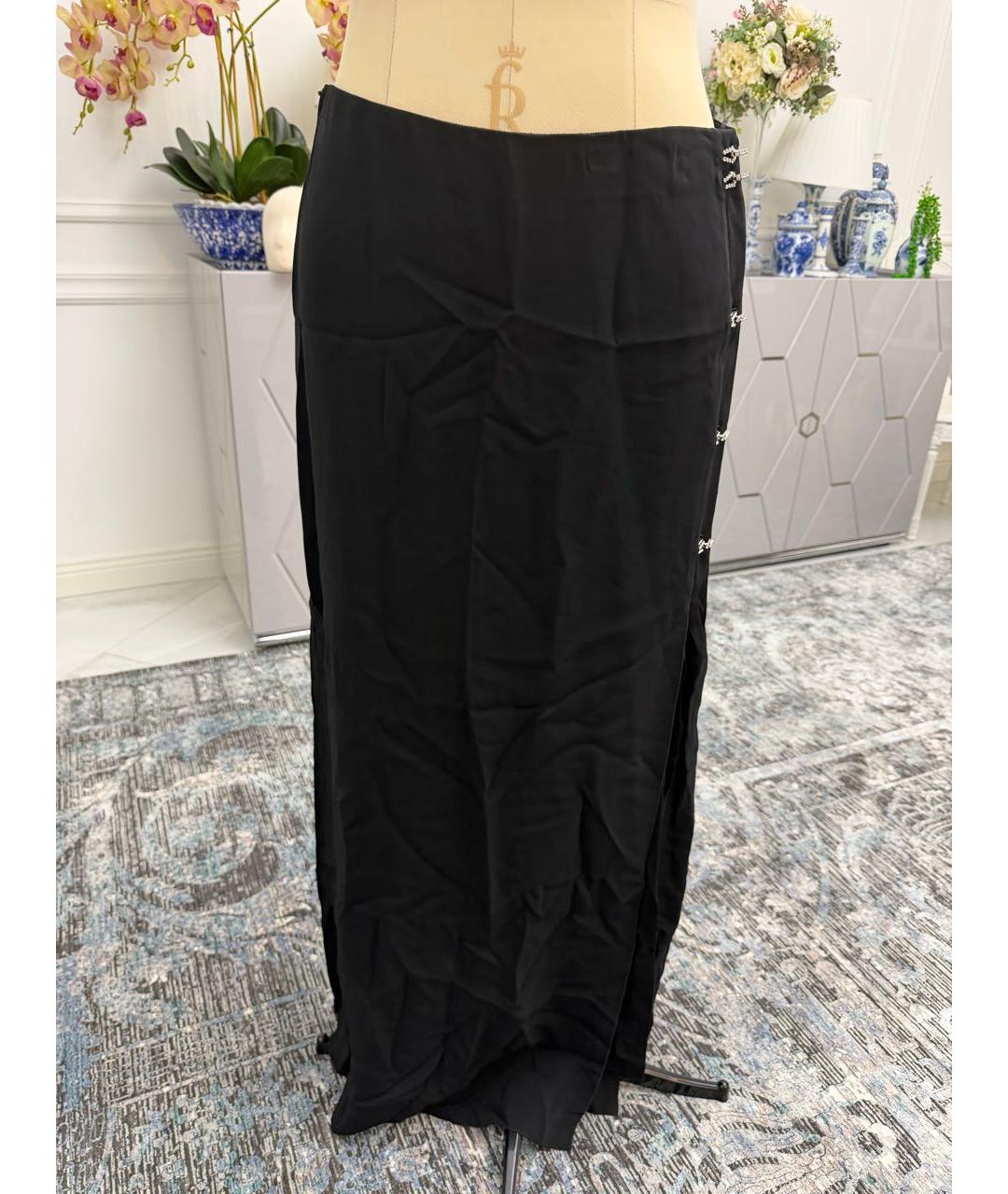 LANVIN Черная вискозная юбка макси, фото 5