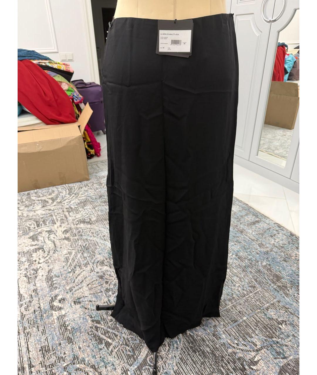 LANVIN Черная вискозная юбка макси, фото 3