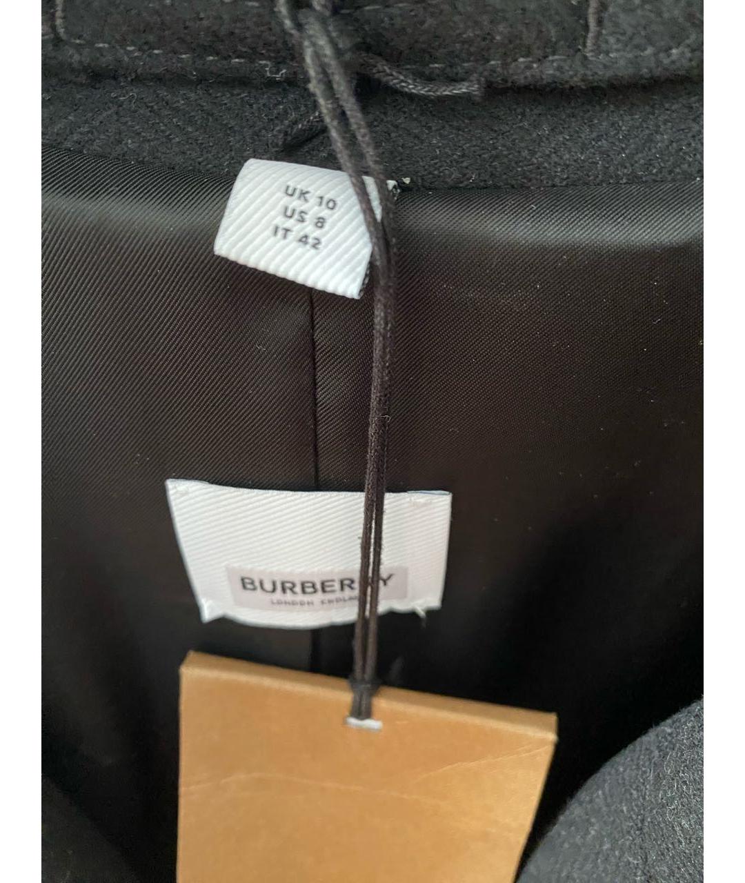 BURBERRY Черное шерстяное пальто, фото 3