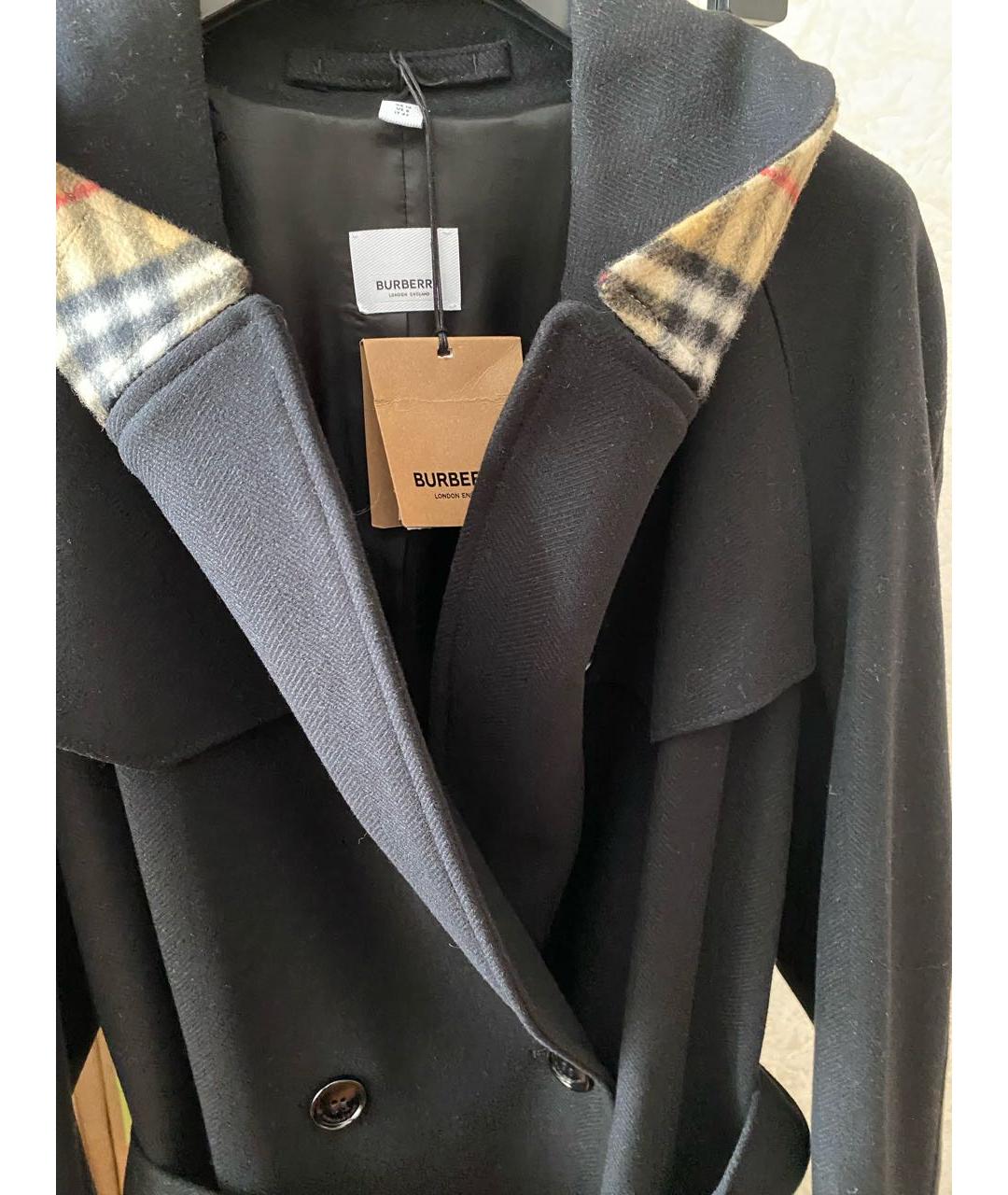 BURBERRY Черное шерстяное пальто, фото 4