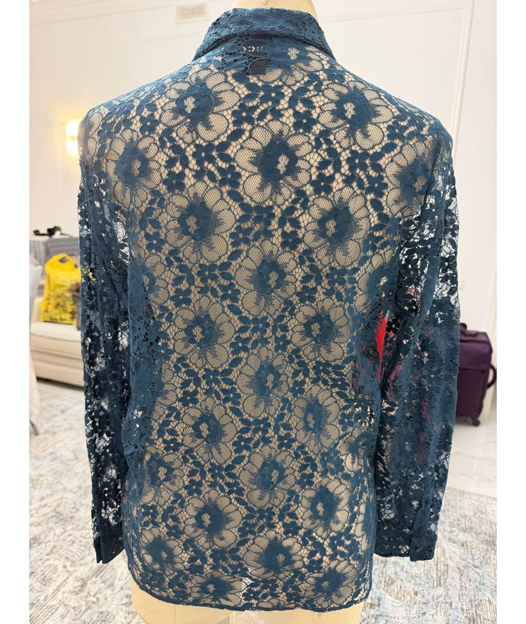 GUCCI Бирюзовая кружевная рубашка, фото 2