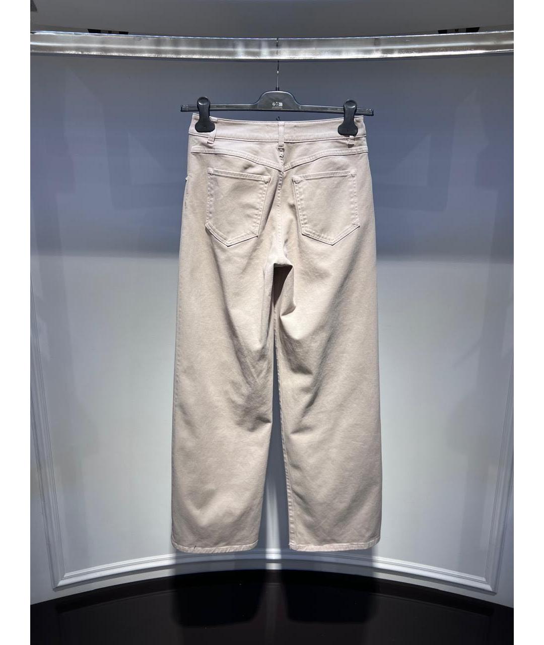 LORENA ANTONIAZZI Бежевые хлопковые прямые джинсы, фото 2