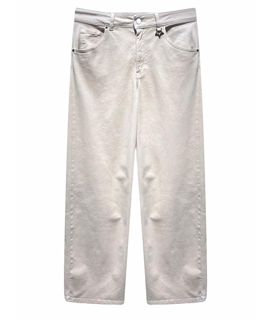 LORENA ANTONIAZZI Бежевые хлопковые прямые джинсы, фото 1