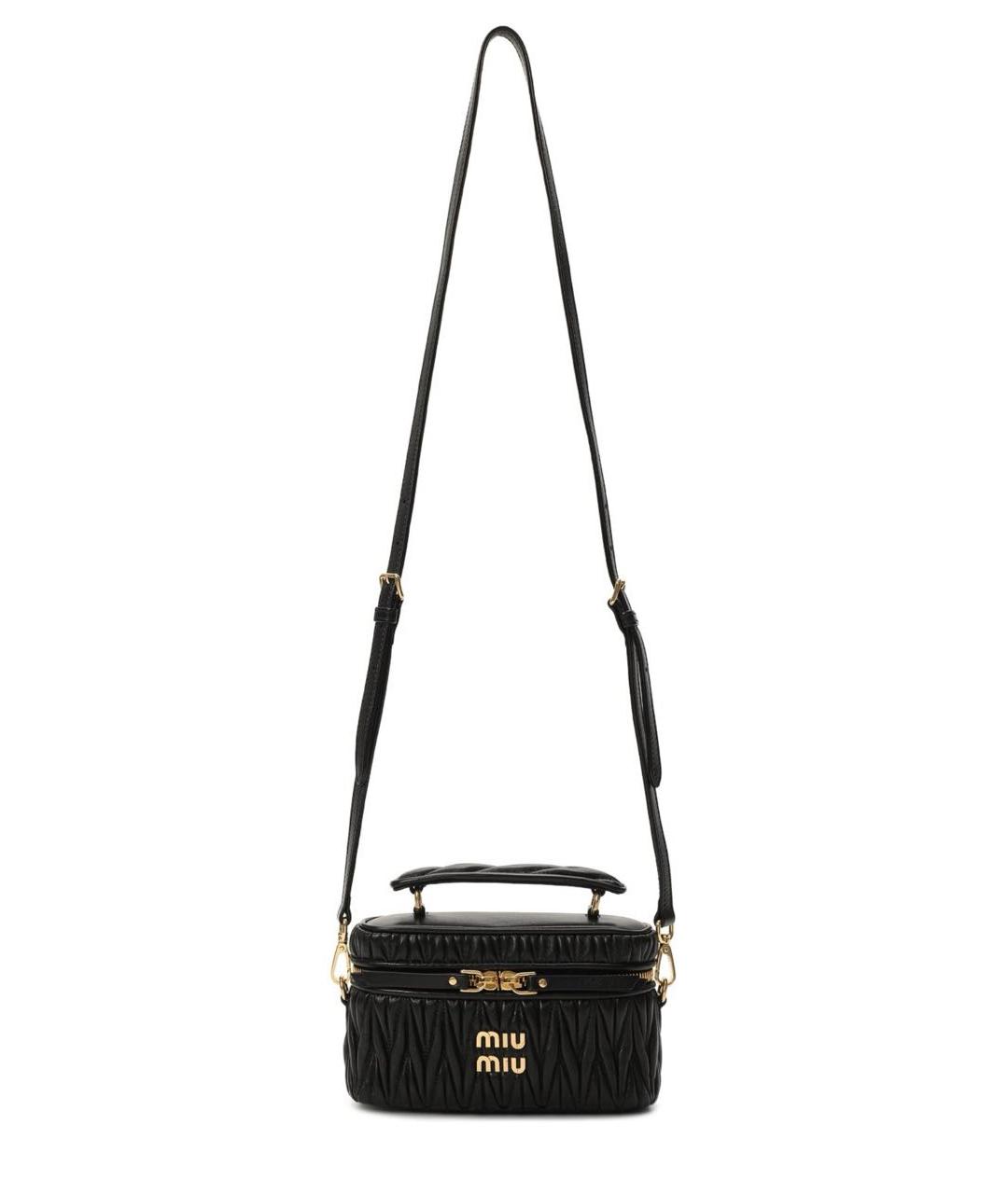 MIU MIU Черная кожаная сумка через плечо, фото 5