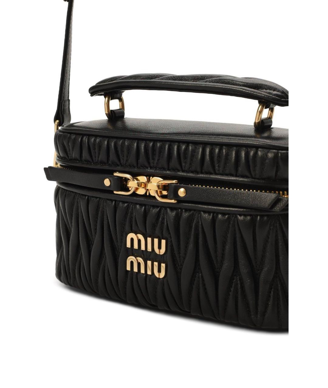 MIU MIU Черная кожаная сумка через плечо, фото 4