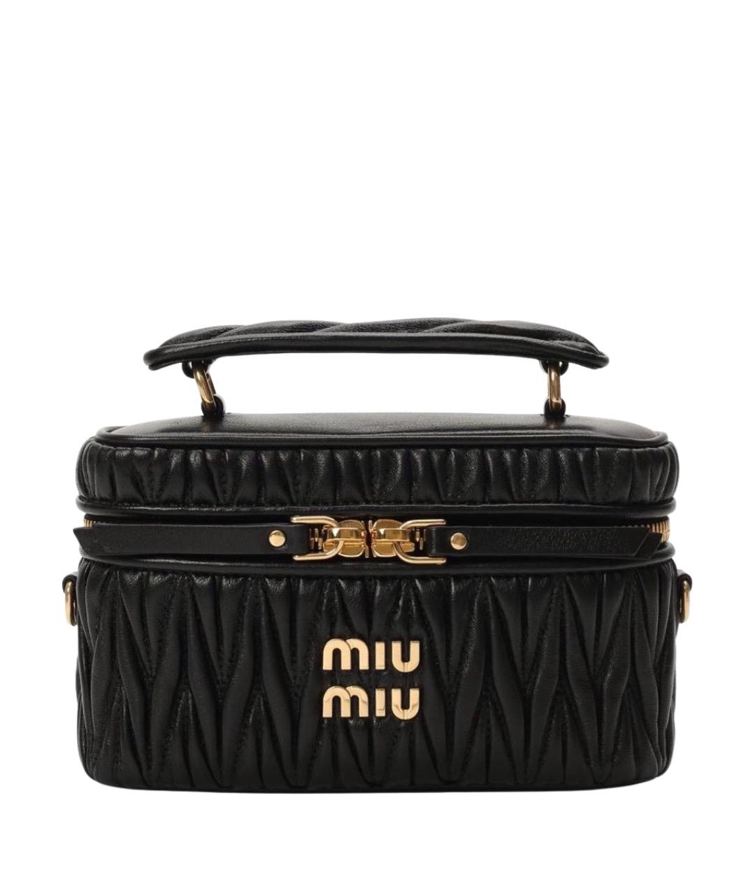 MIU MIU Черная кожаная сумка через плечо, фото 1