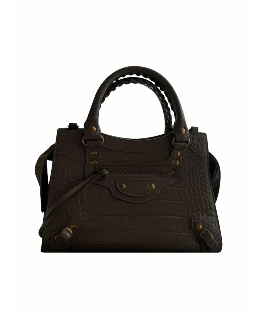 BALENCIAGA Серая кожаная сумка через плечо, фото 1