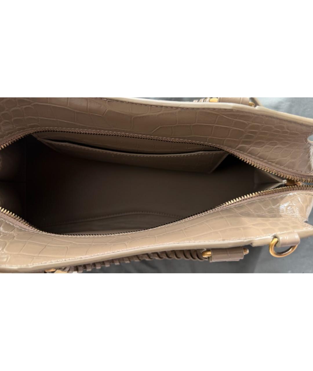 BALENCIAGA Серая кожаная сумка через плечо, фото 4